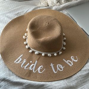Wide brimmed bride to be hat